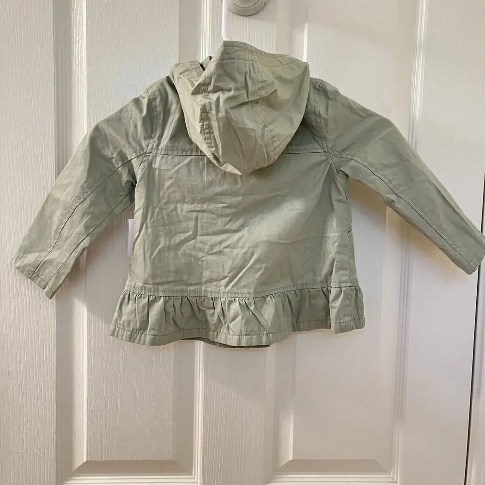 Old Navy Green Hooded Peplum Hem Hooded Jacket Girls Size 3T NWT